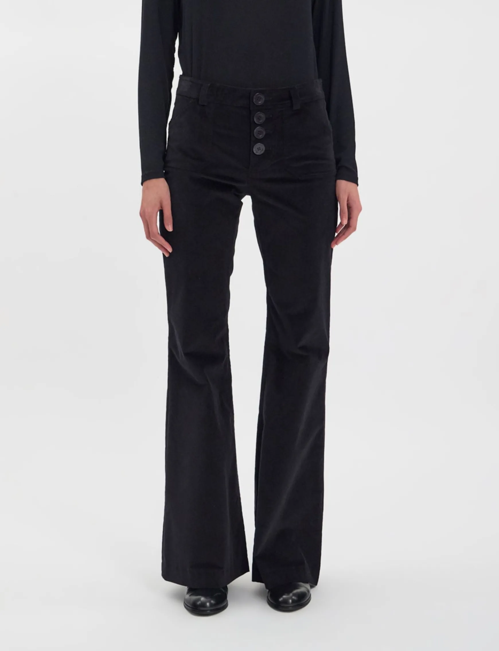 Charlotte trousers in smooth black velvet
