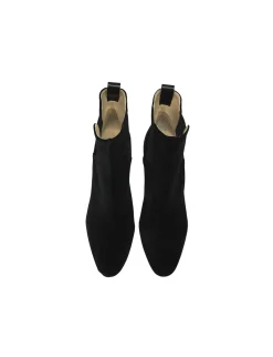 Chelsea boots with heels, black velvet