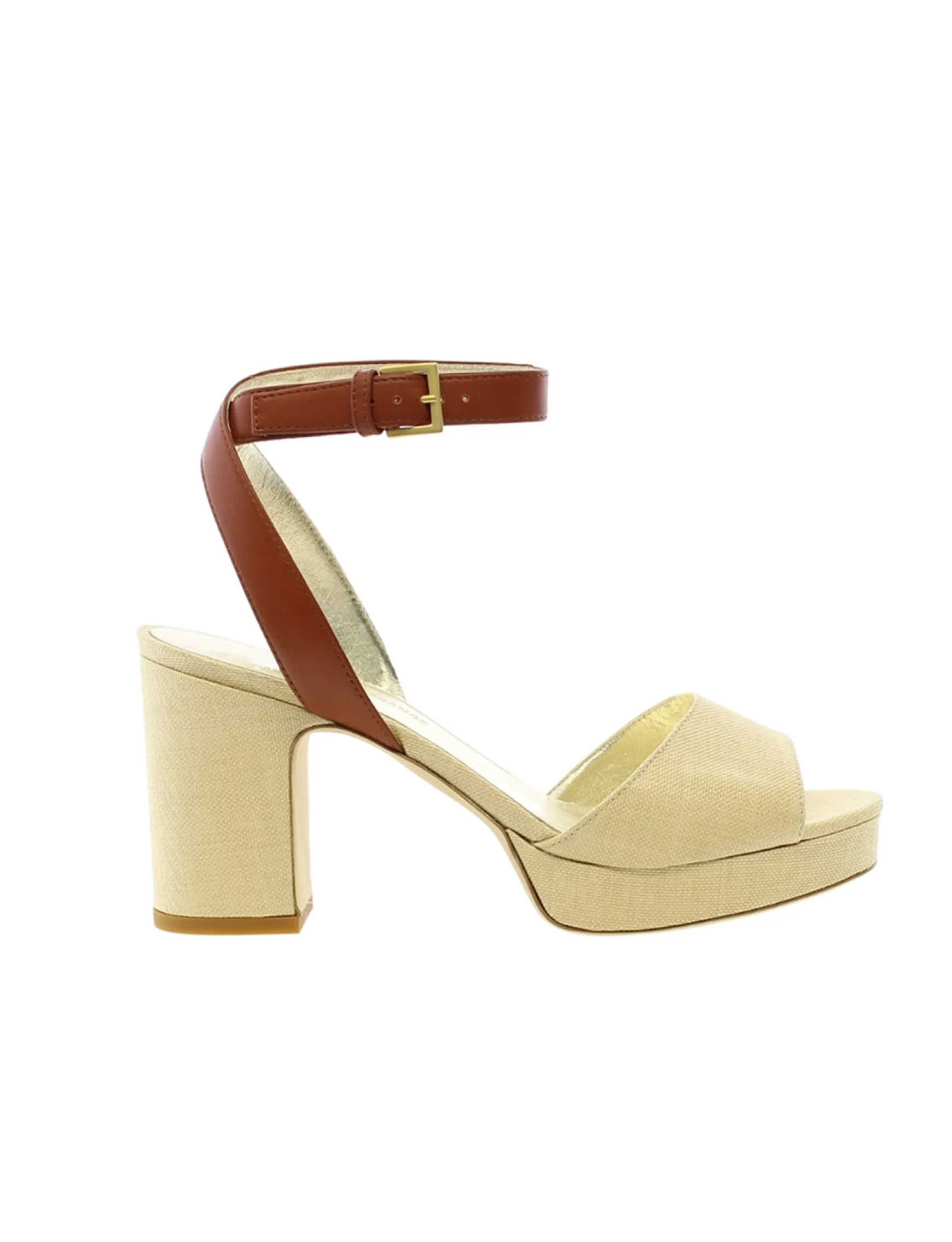 Cognac platform sandal