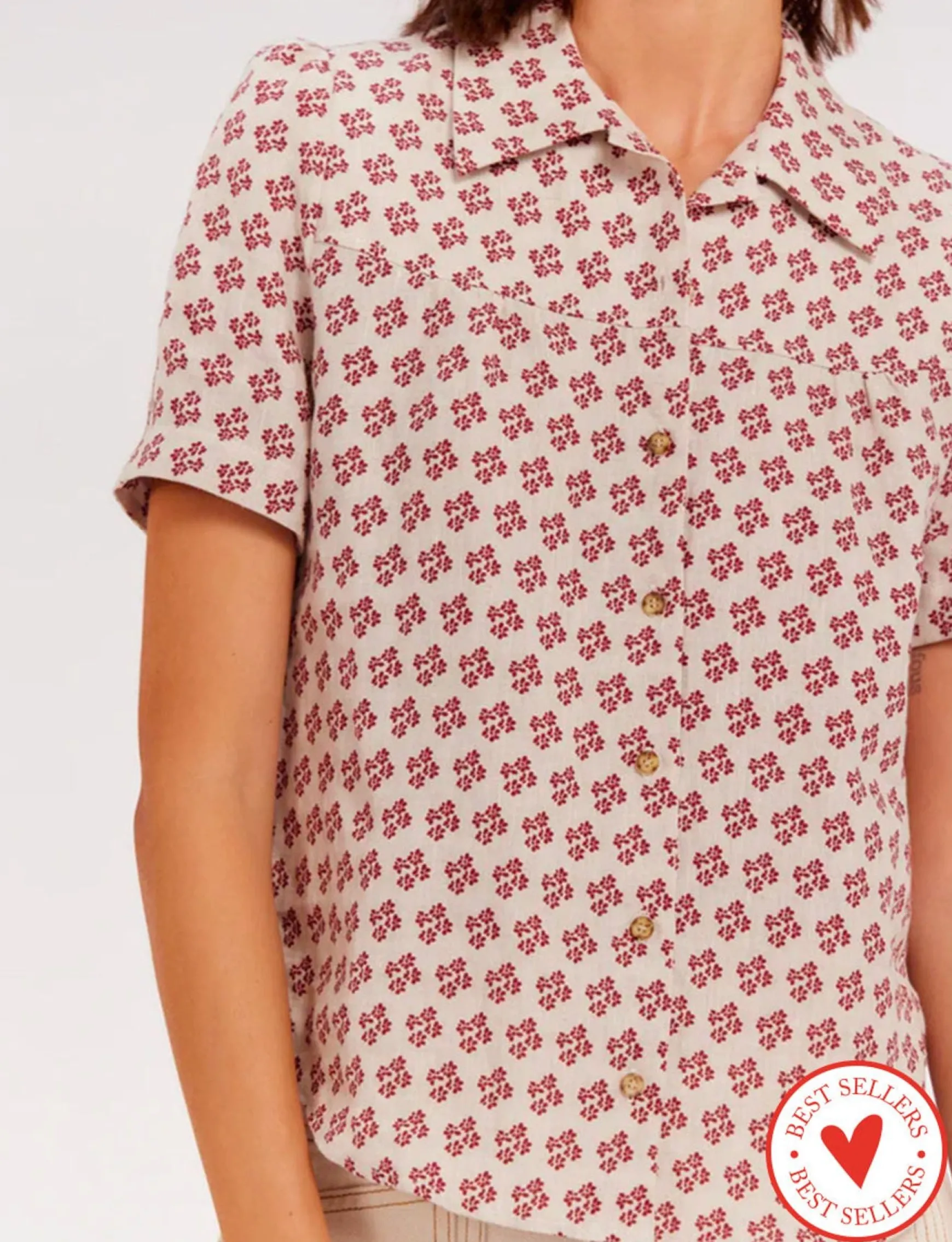 Constance blouse in printed linen