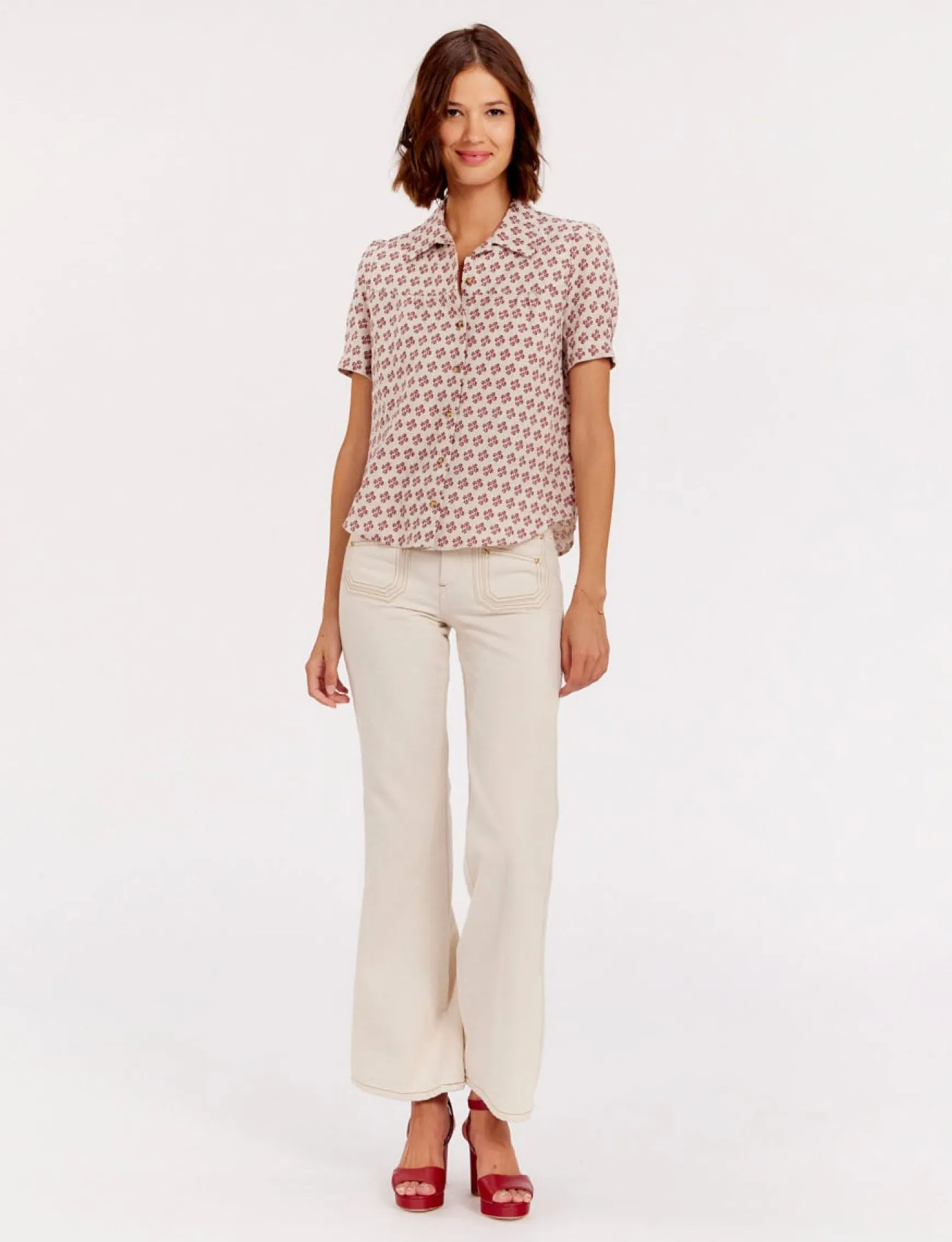 Constance blouse in printed linen