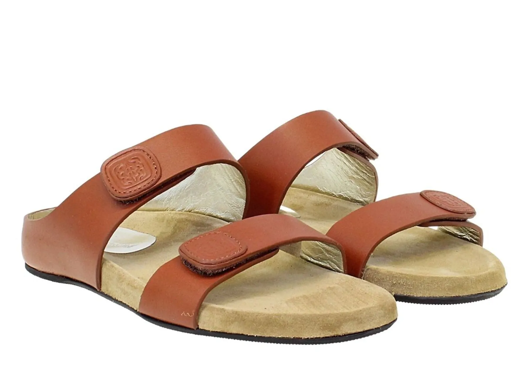Delia cognac leather mules