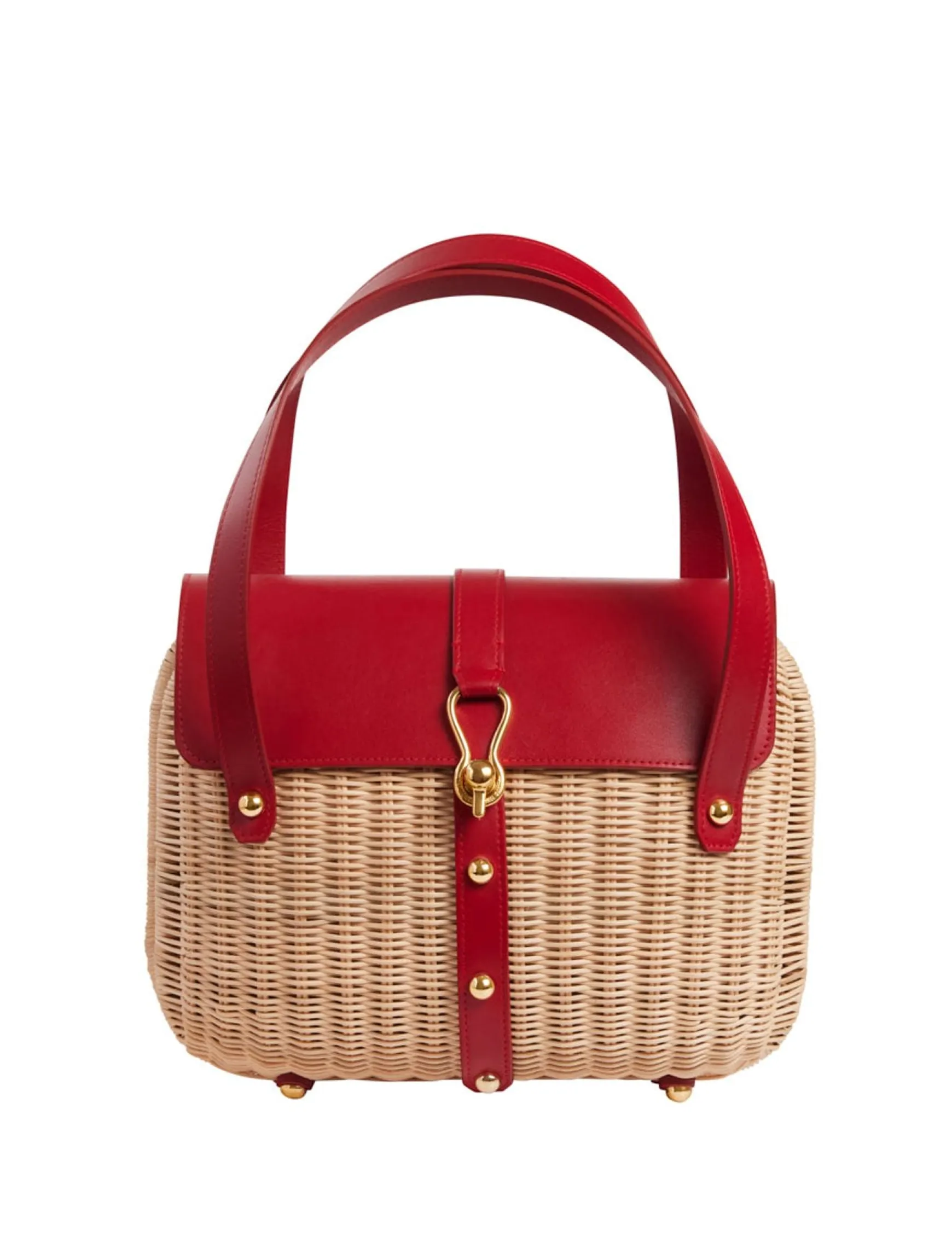 Desiré red leather basket
