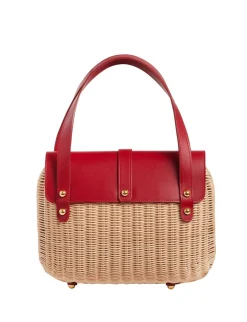 Desiré red leather basket