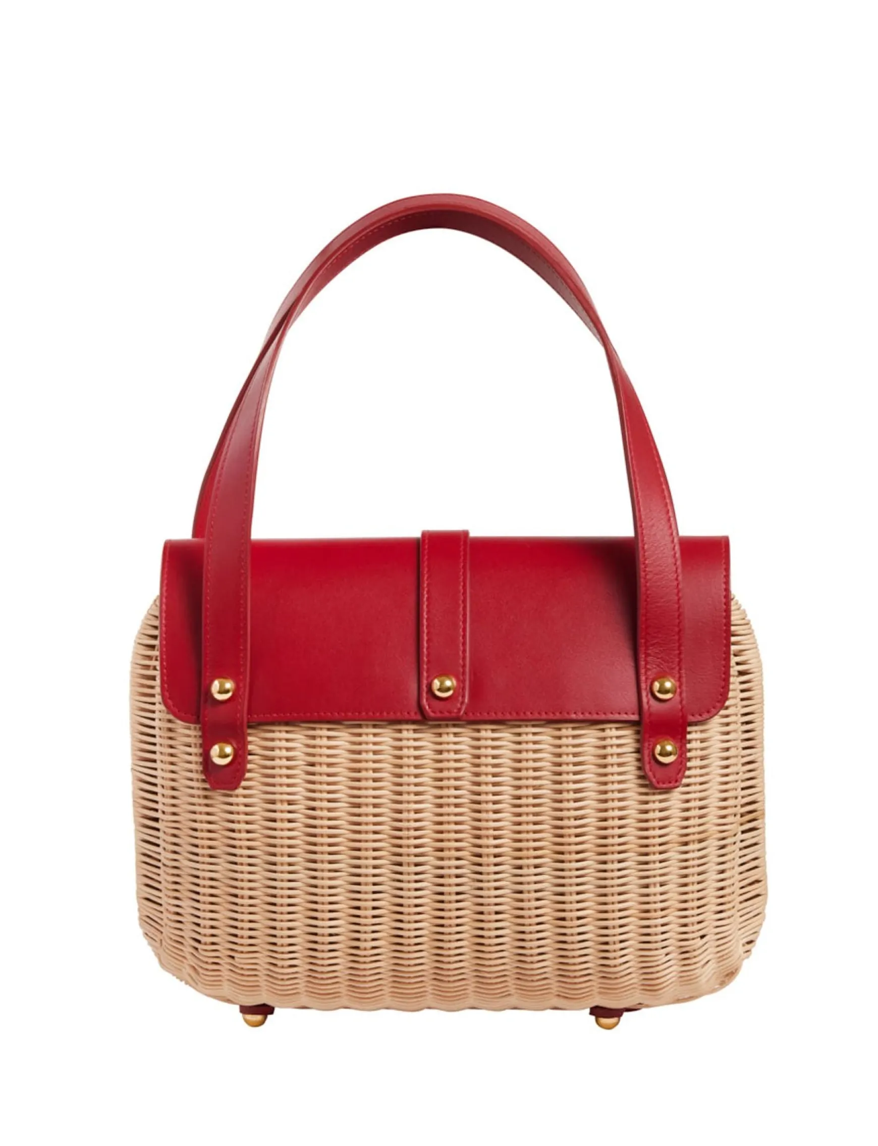 Desiré red leather basket