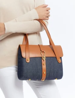 Désiré denim and leather basket