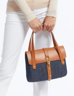 Désiré denim and leather basket