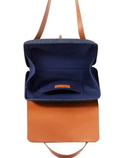 Désiré denim and leather basket