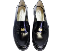 Elvire loafer in black glacé leather