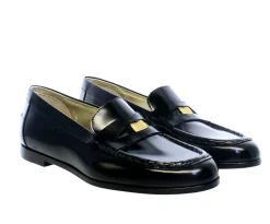 Elvire loafer in black glacé leather