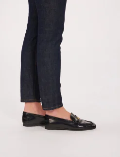 Elvire loafer in black glacé leather