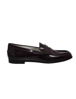 Elvire loafer in smooth burgundy leather