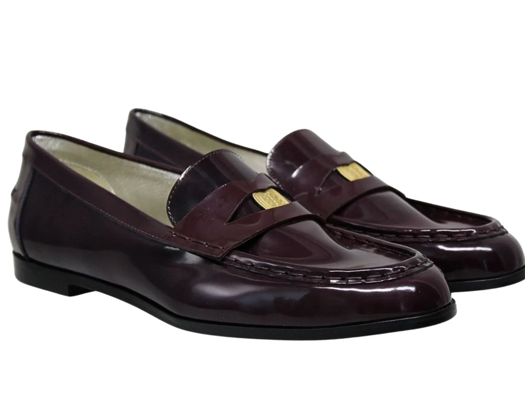 Elvire loafer in smooth burgundy leather