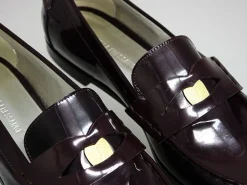Elvire loafer in smooth burgundy leather