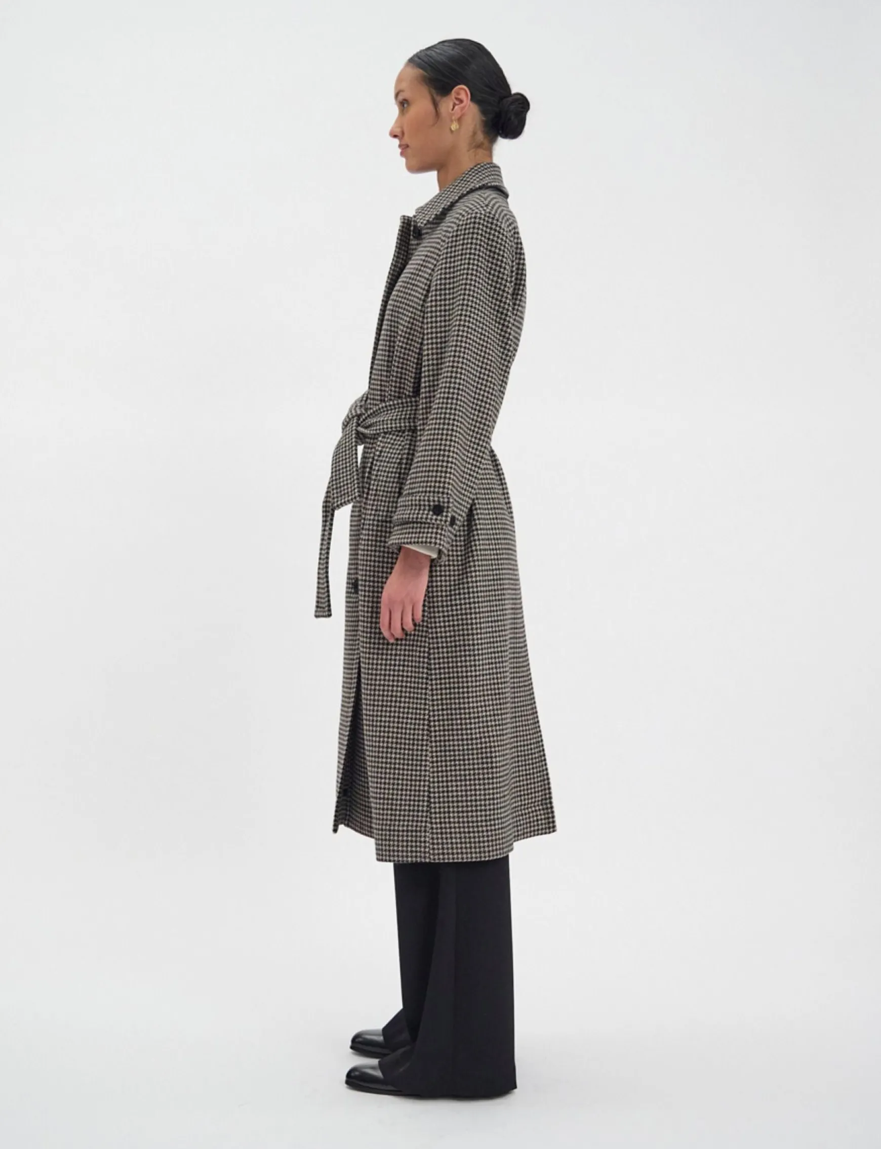Esmé coat in houndstooth wool-blend