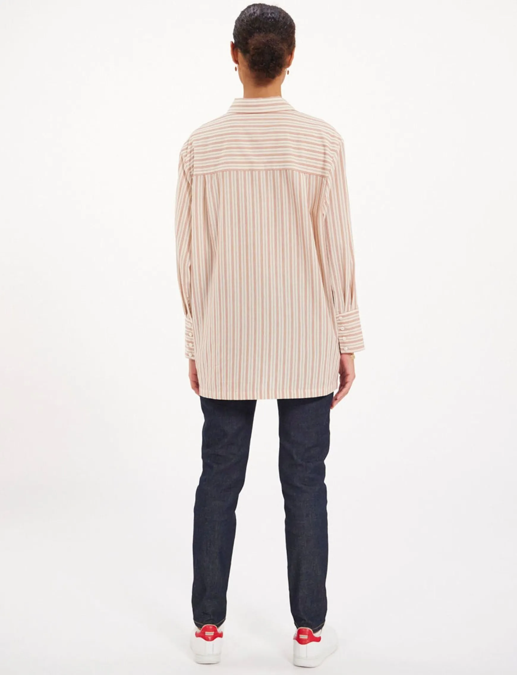 Falco ecru striped shirt