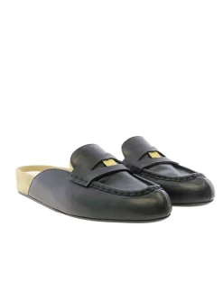 Flavie leather moccasin Black
