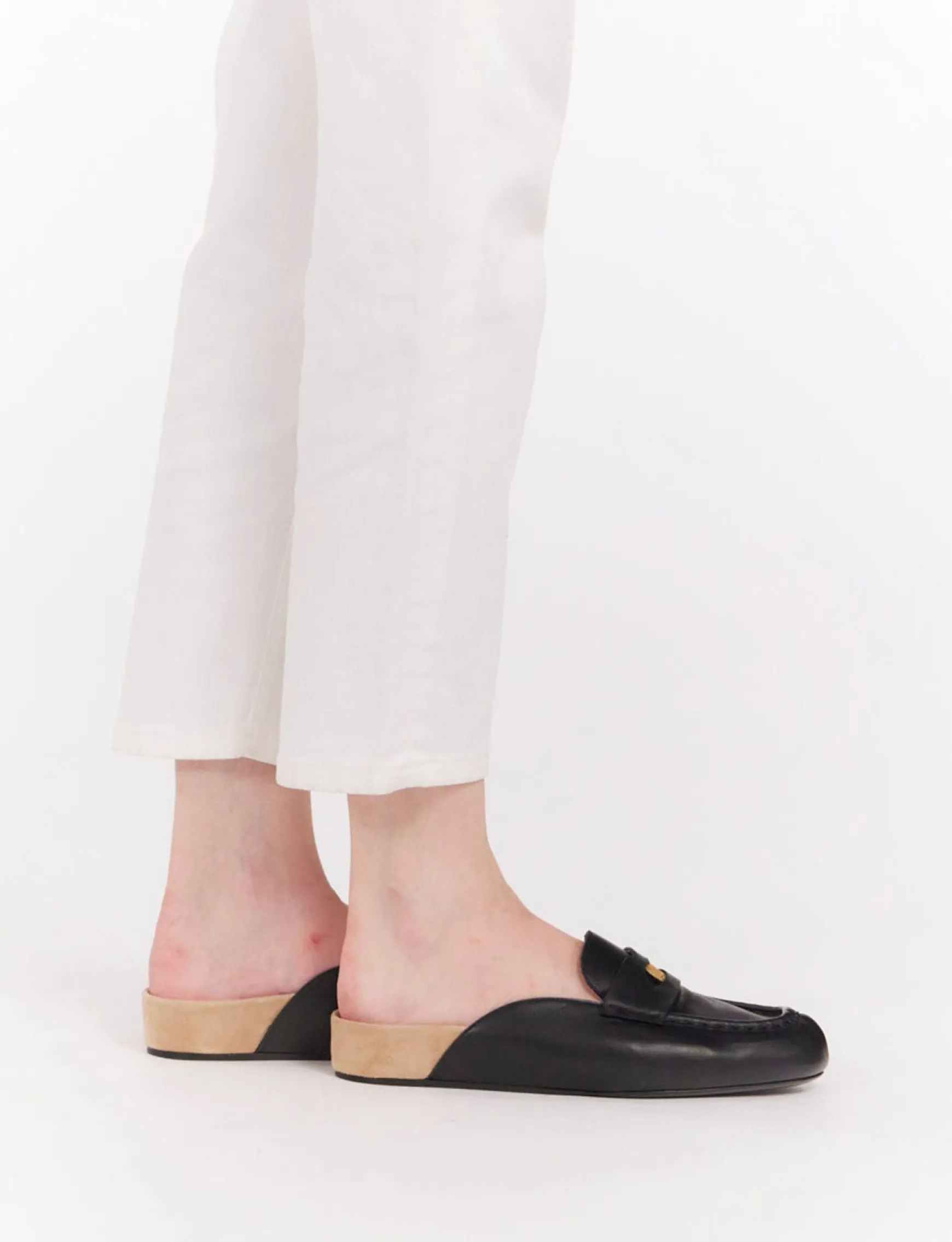 Flavie leather moccasin Black