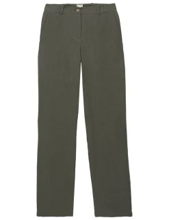 Francisco trousers in dark green linen