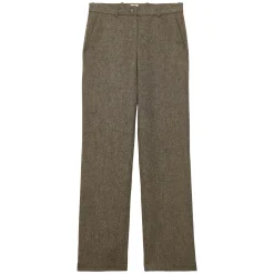 Francisco trousers in mottled green wool-blend