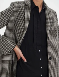 Franck houndstooth wool coat