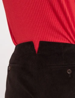 Gabriel trousers in brown milleraies velvet