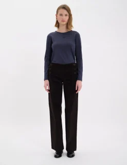 Gabriel trousers in brown milleraies velvet