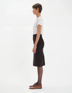 Gabriela skirt in brown milleraie velvet