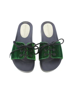 Green lace-up mule
