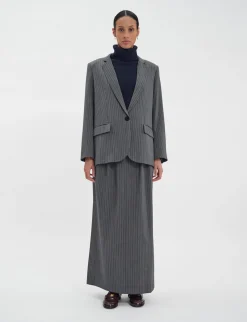 Grey Bruna jacket with white stripes