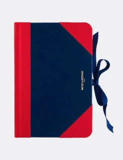 Ines medium notebook navy blue and red