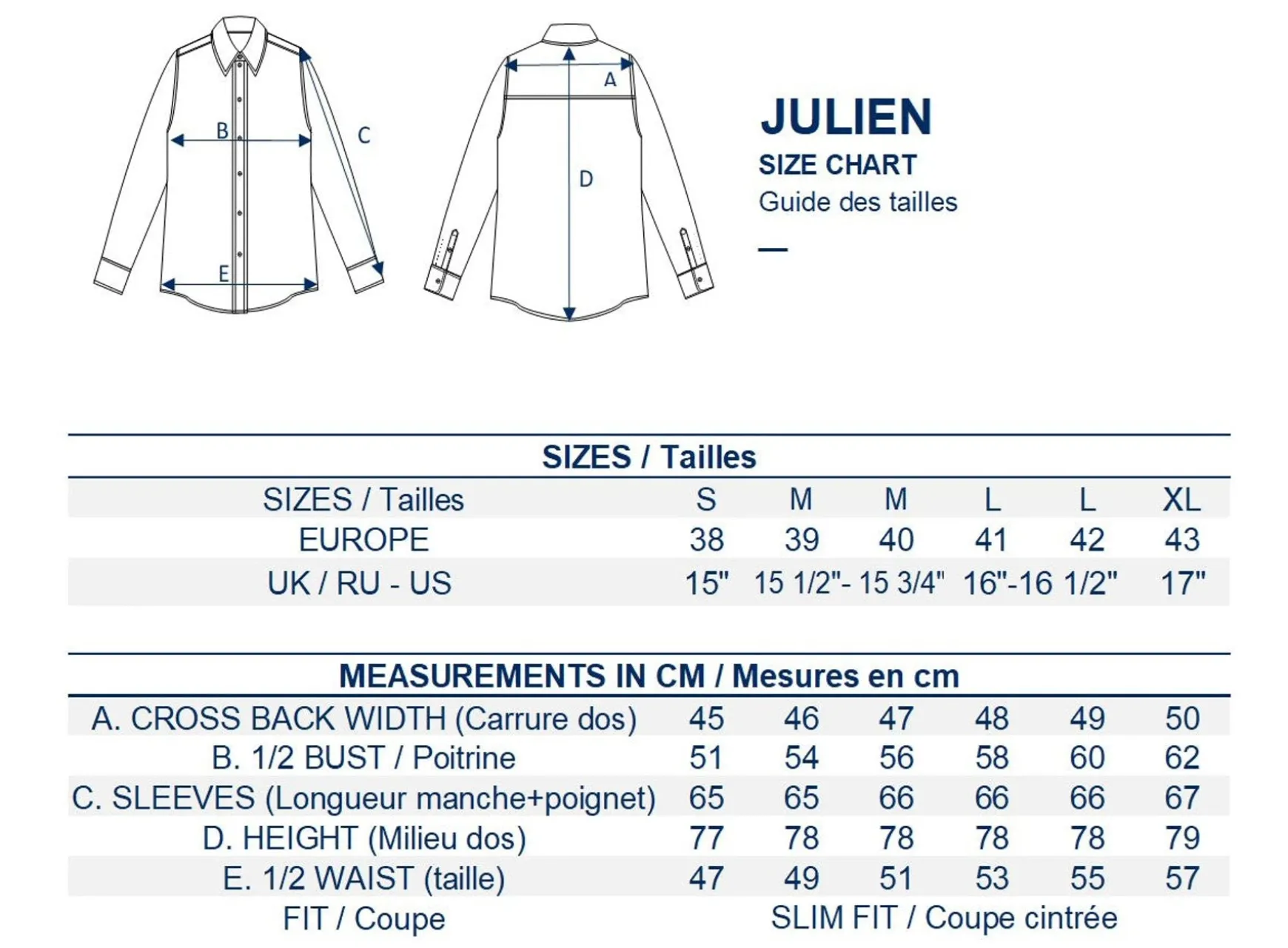 Julien men's blue striped shirt