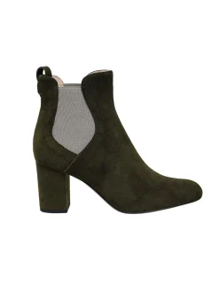 Khaki suede ankle boot
