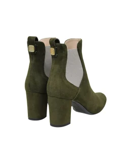 Khaki suede ankle boot