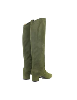 Khaki suede heel boot