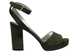 Laura platform sandal in khaki suede