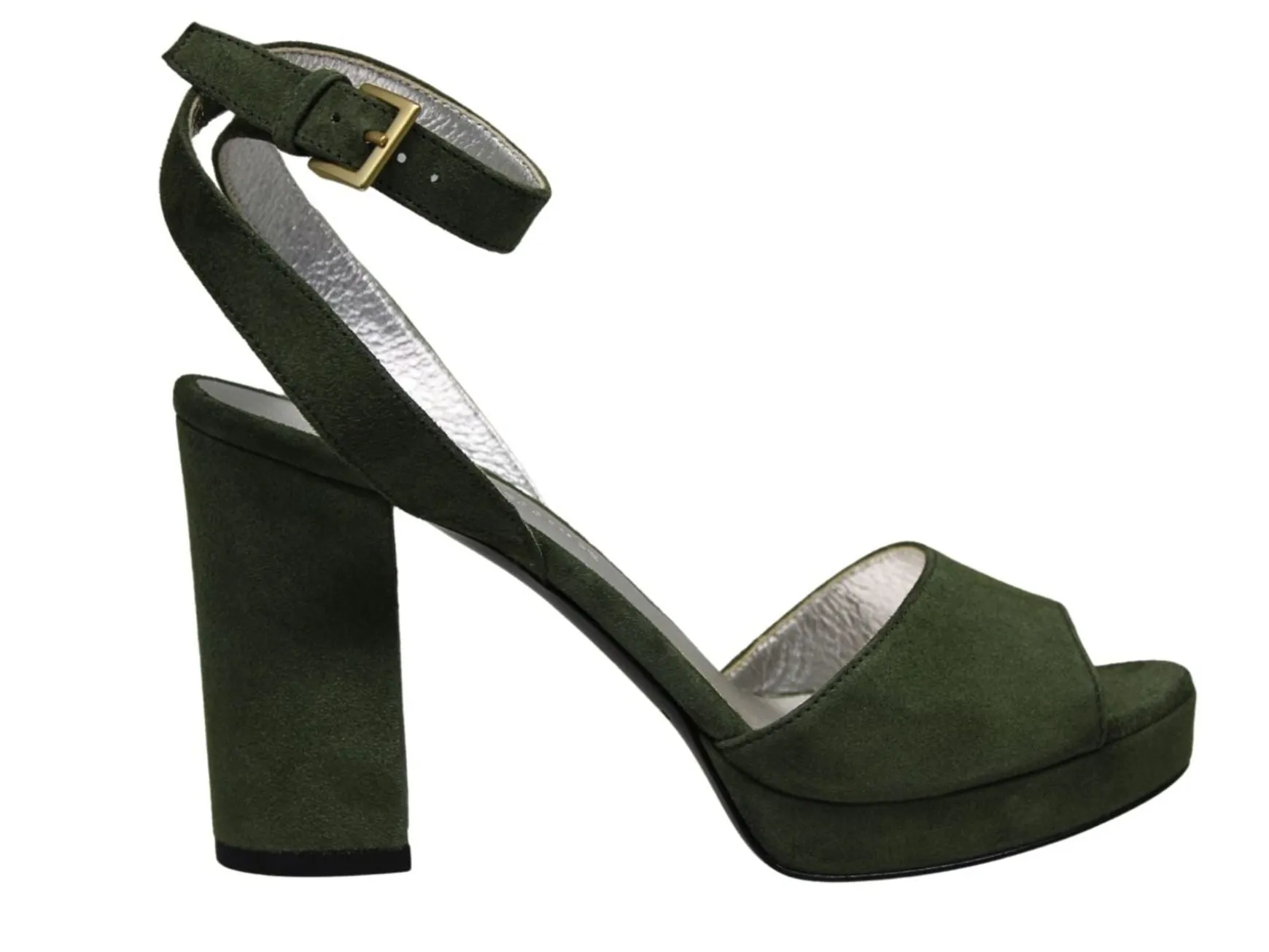 Laura platform sandal in khaki suede