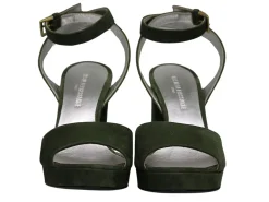 Laura platform sandal in khaki suede