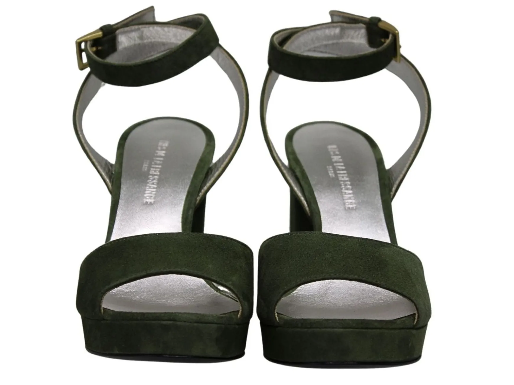 Laura platform sandal in khaki suede