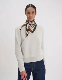 Lewis silk scarf, floral design in a variation of browns