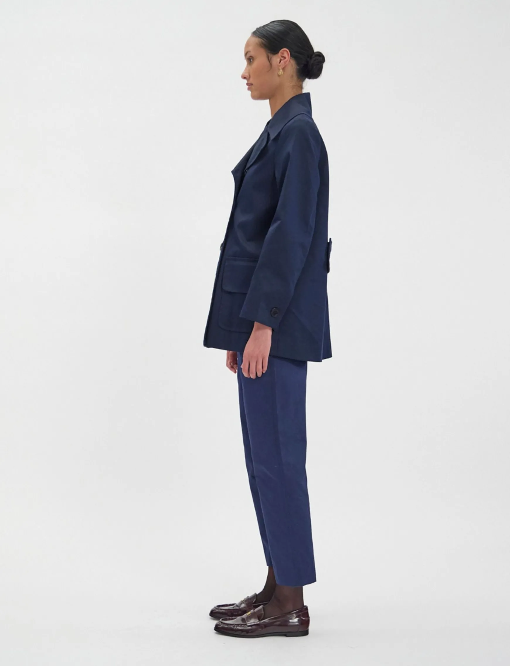 Lightweight navy blue Seraphine coat