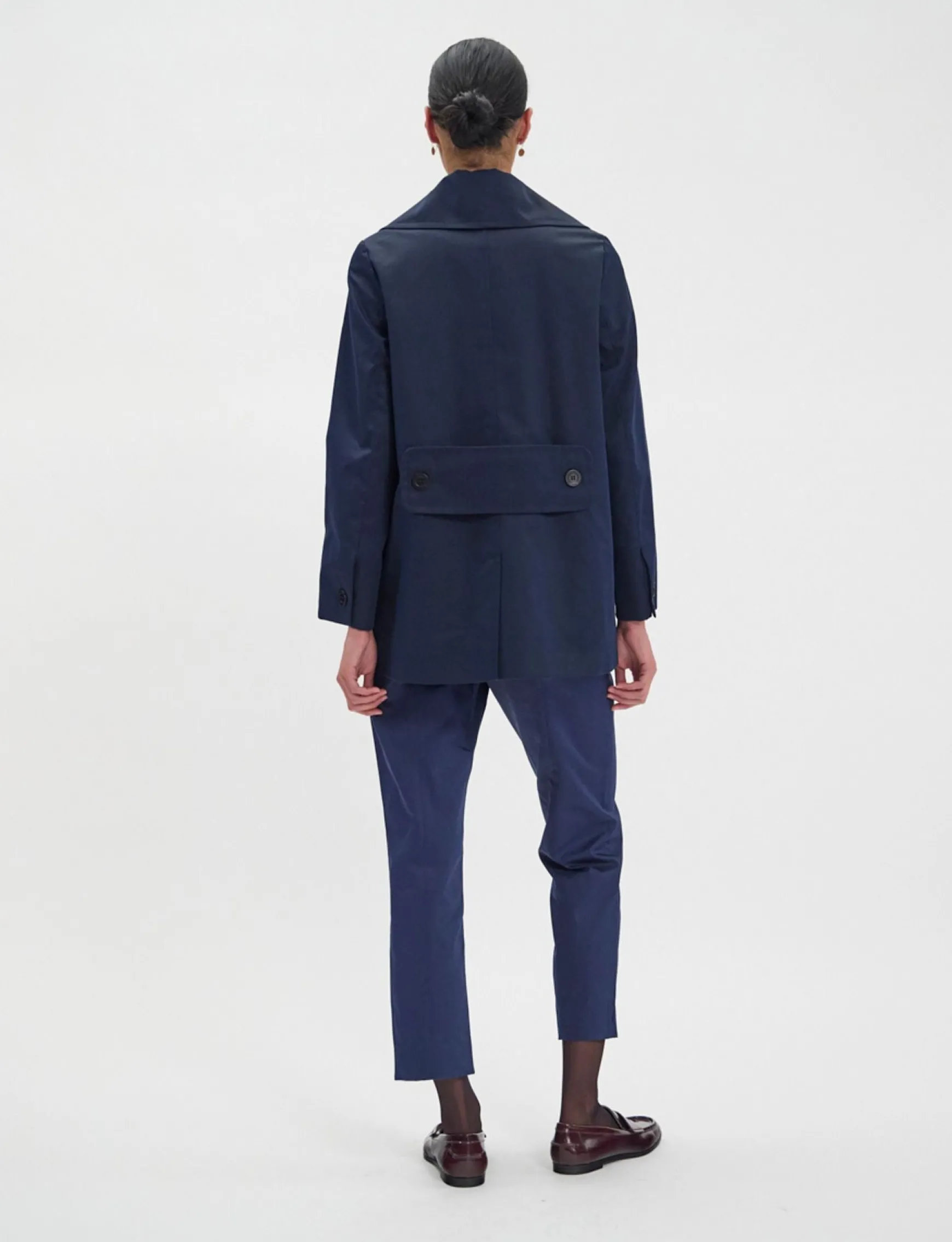 Lightweight navy blue Seraphine coat