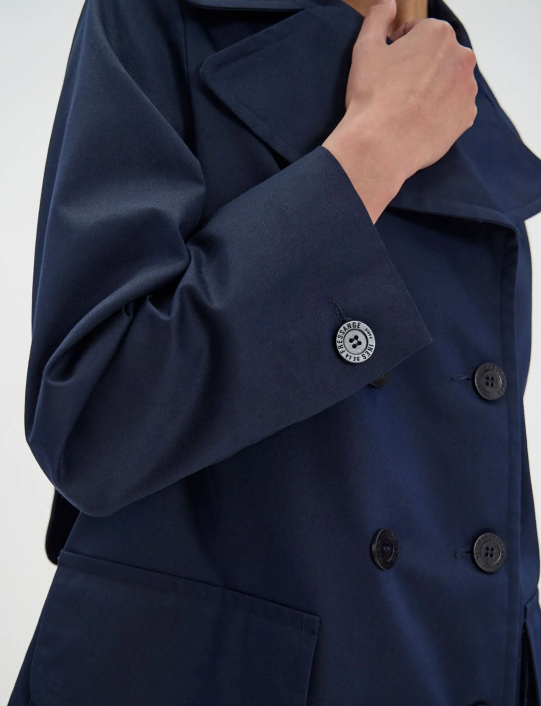Lightweight navy blue Seraphine coat