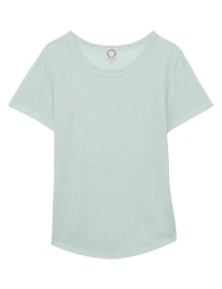 Lison T-shirt in turquoise linen