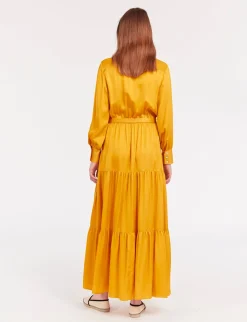 Léna long dress with buttercup flounce