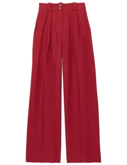 Marlène trousers in raspberry linen