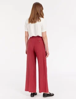 Marlène trousers in raspberry linen