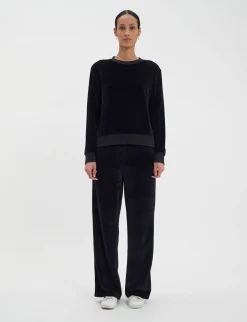 Mathilde sweatshirt in smooth black velvet