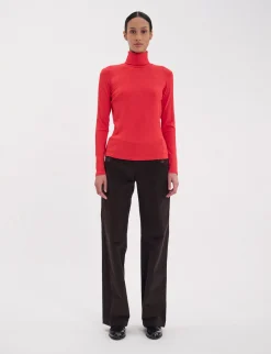 Matthieu red turtleneck T-shirt