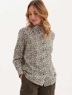 Maureen black and beige printed shirt